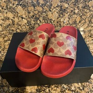 Coach Red Heart Sandals